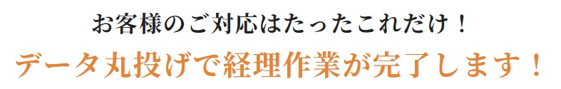 お客様のご対応はたったこれだけ！データ丸投げで経理作業が完了します！